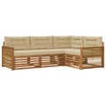 Outdoor-Sofagarnitur mit Kissen 4 pcs Natur und Beige