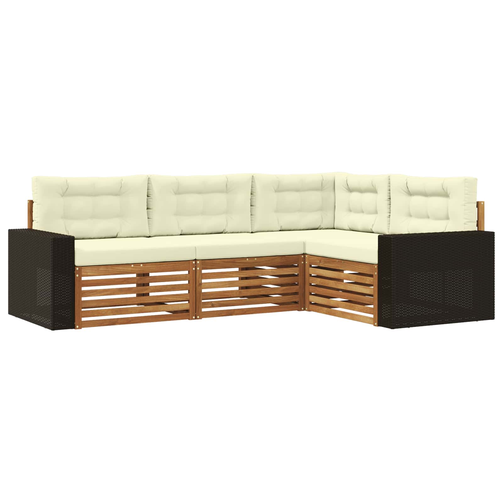 Outdoor-Sofagarnitur 4 pcs Natur und Creme