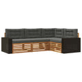 Outdoor-Sofagarnitur 4 pcs Natur und Anthrazit