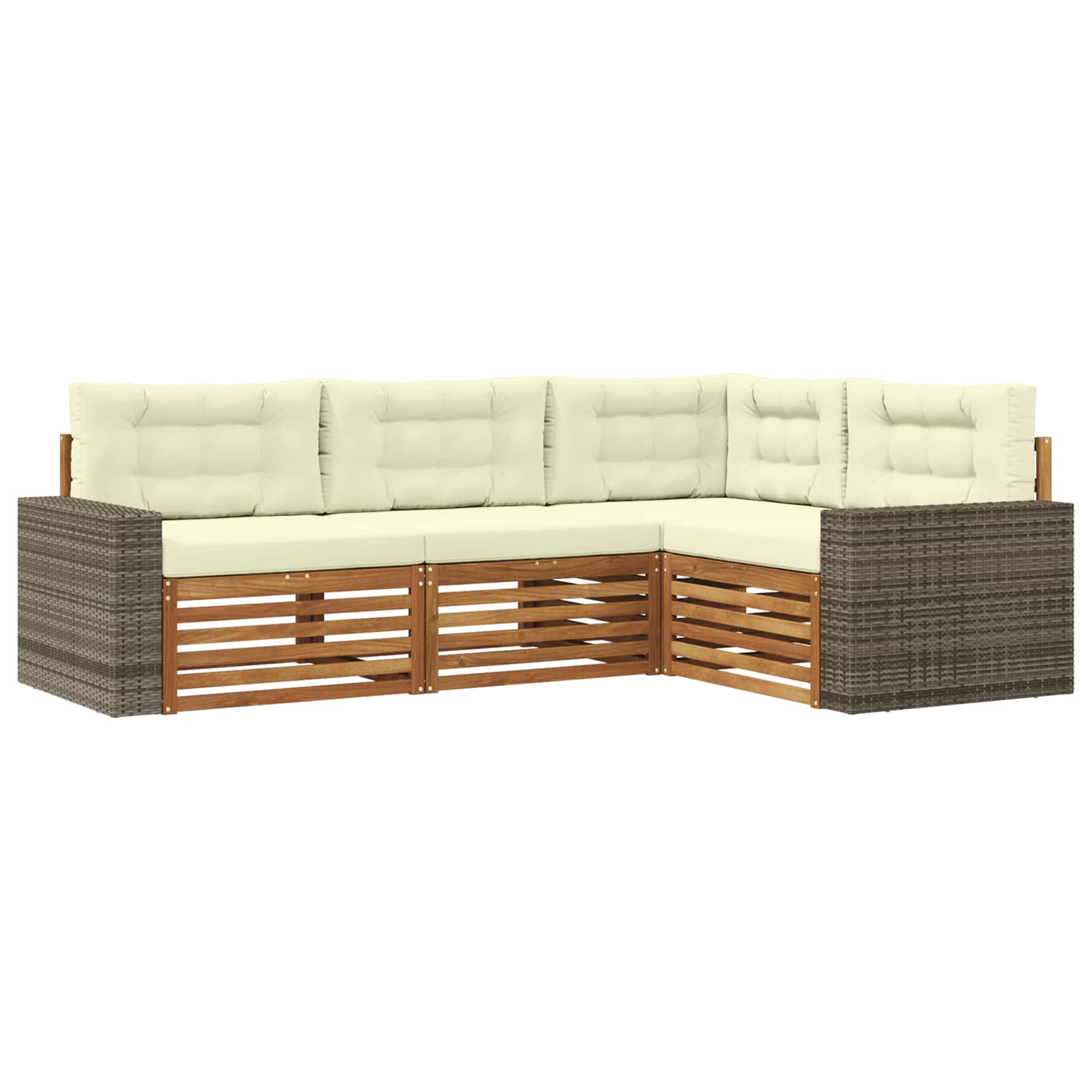 Outdoor-Sofagarnitur 4 pcs Natur und Creme