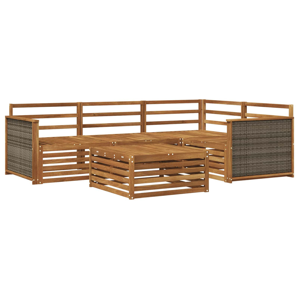 Outdoor-Sofagarnitur 5 pcs Natur Massivholz Akazie