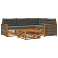 Outdoor-Sofagarnitur mit Kissen 5 pcs Natur und Anthrazit