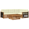 Outdoor-Sofagarnitur mit Kissen 5 pcs Natur und Creme