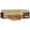 Outdoor-Sofagarnitur mit Kissen 5 pcs Natur und Beige