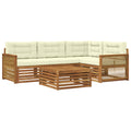 Outdoor-Sofagarnitur mit Kissen 5 pcs Natur und Creme