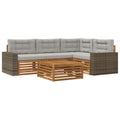 Outdoor-Sofagarnitur 5 pcs Natürlich und Hellgrau