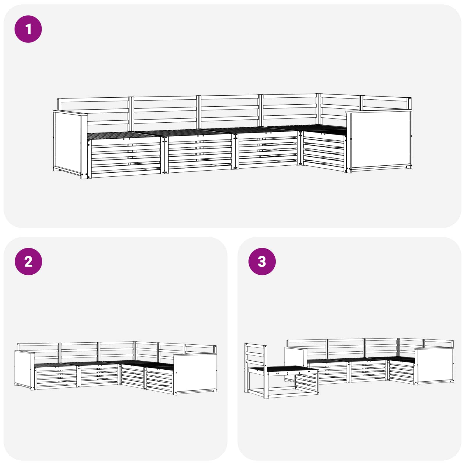 Outdoor-Sofagarnitur 5 pcs Natur 323 x 164,5 x 73 cm