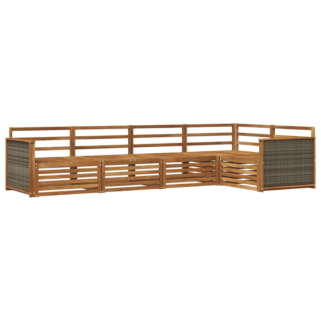 Outdoor-Sofagarnitur 5 pcs Natur Massivholz Akazie