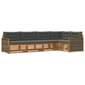Outdoor-Sofagarnitur mit Kissen 5 pcs Natur und Anthrazit