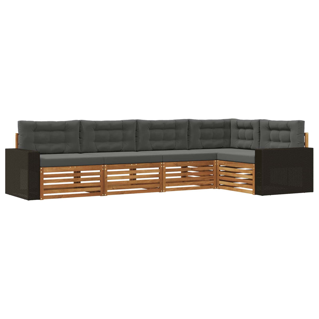 Outdoor-Sofagarnitur 5 pcs Natur und Anthrazit
