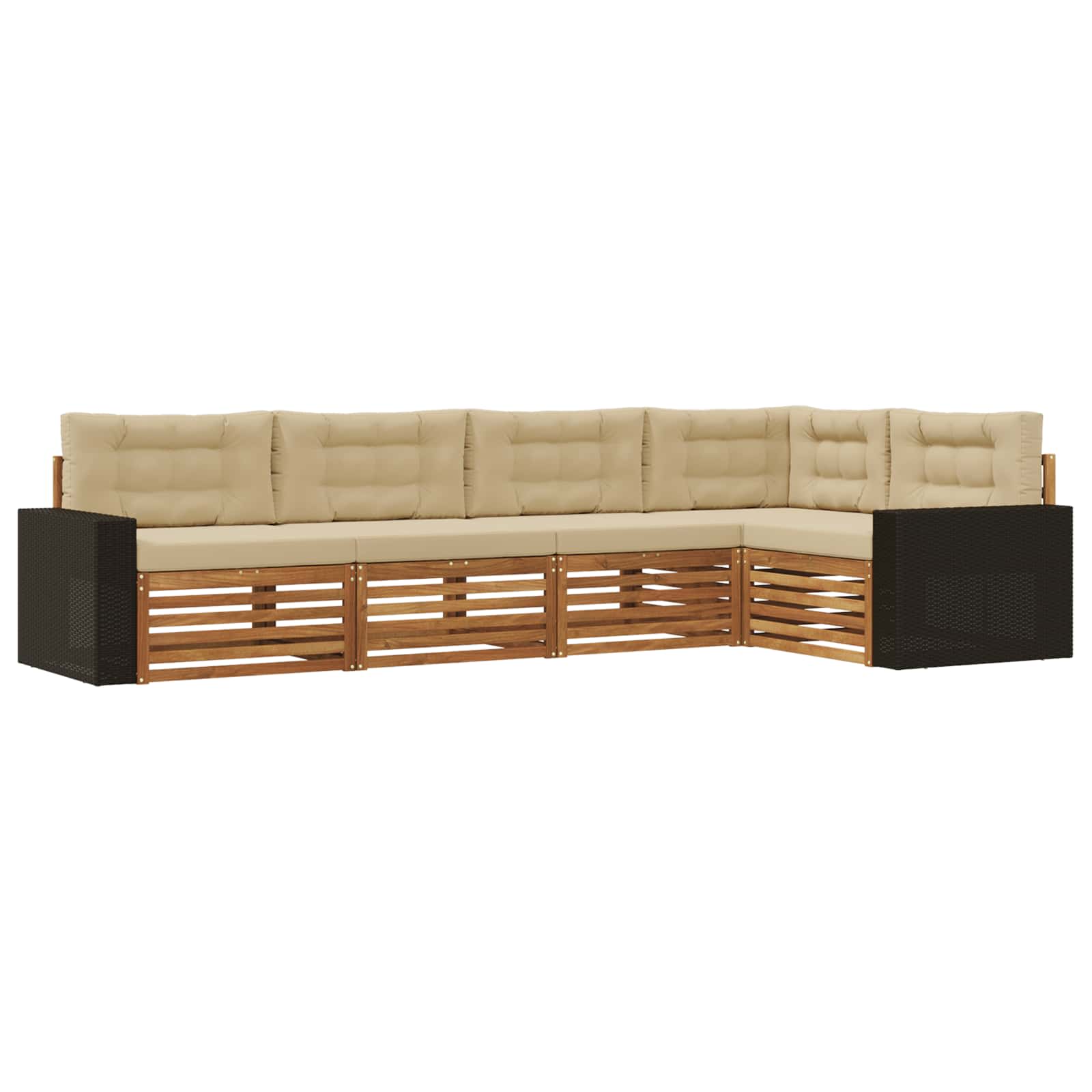 Outdoor-Sofagarnitur 5 pcs Natur und Beige 331 x 172,5 x 73 cm