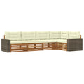 Outdoor-Sofagarnitur 5 pcs Natur und Creme 331 x 172,5 x 73 cm