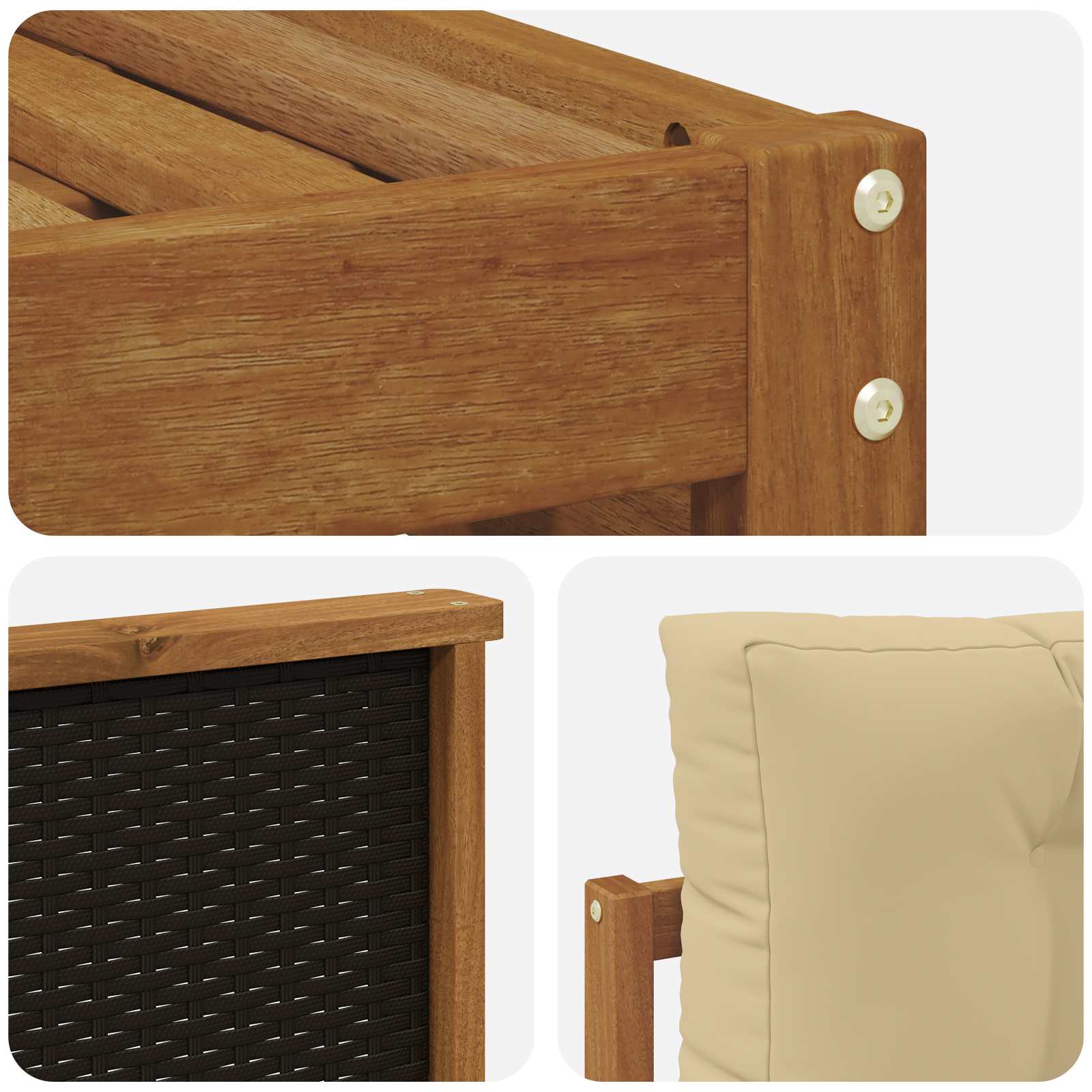 Outdoor-Sofagarnitur 6 pcs Natur und Beige 79 x 79 x 37 cm