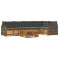Outdoor-Sofagarnitur mit Kissen 6 pcs Natur und Anthrazit
