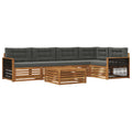 Outdoor-Sofagarnitur mit Kissen 6 pcs Natur und Anthrazit