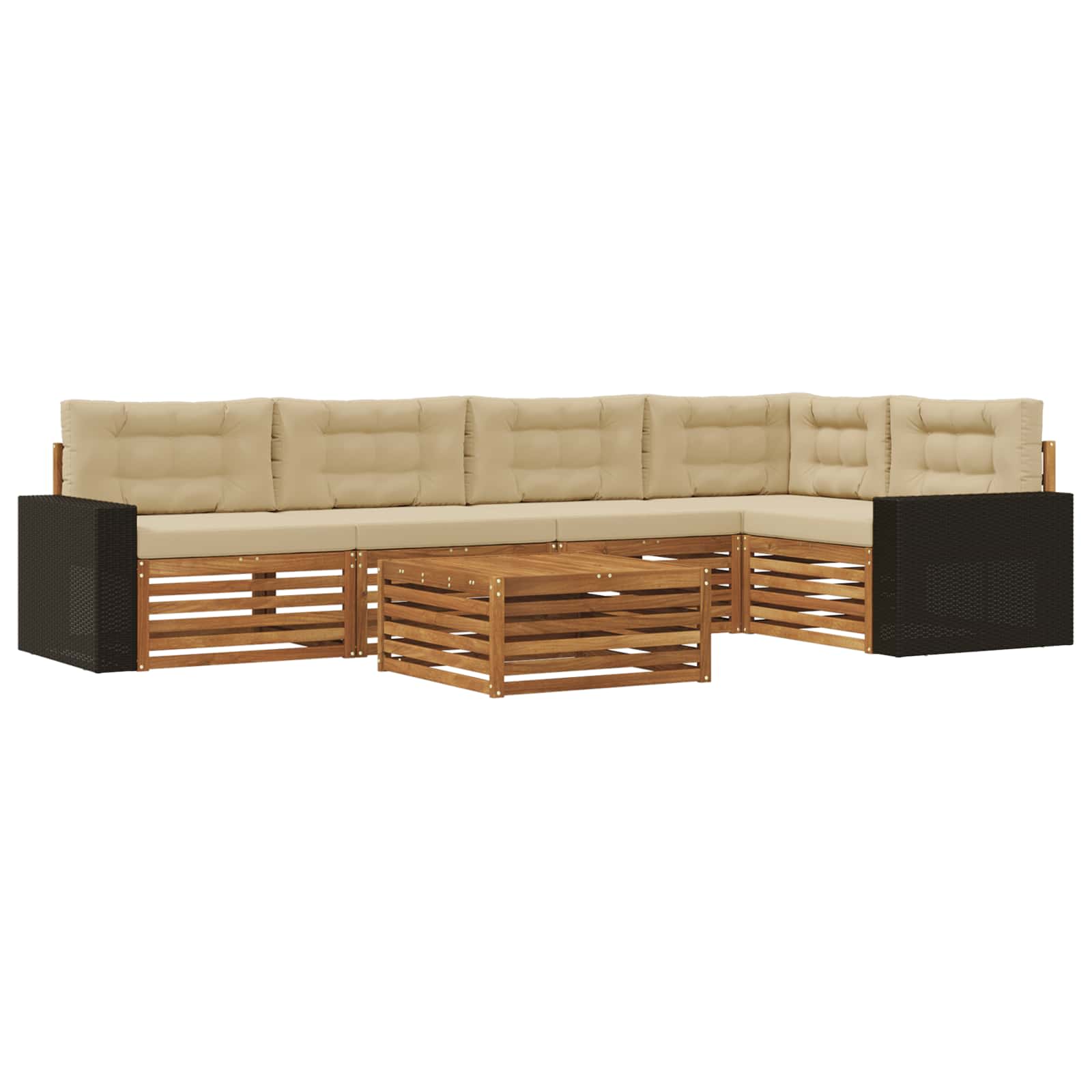 Outdoor-Sofagarnitur 6 pcs Natur und Beige 79 x 79 x 37 cm