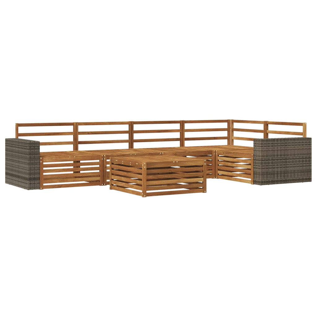 Outdoor-Sofagarnitur 6 pcs Natur 79 x 79 x 37 cm