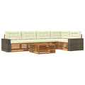 Outdoor-Sofagarnitur 6 pcs Natur und Creme 79 x 79 x 37 cm
