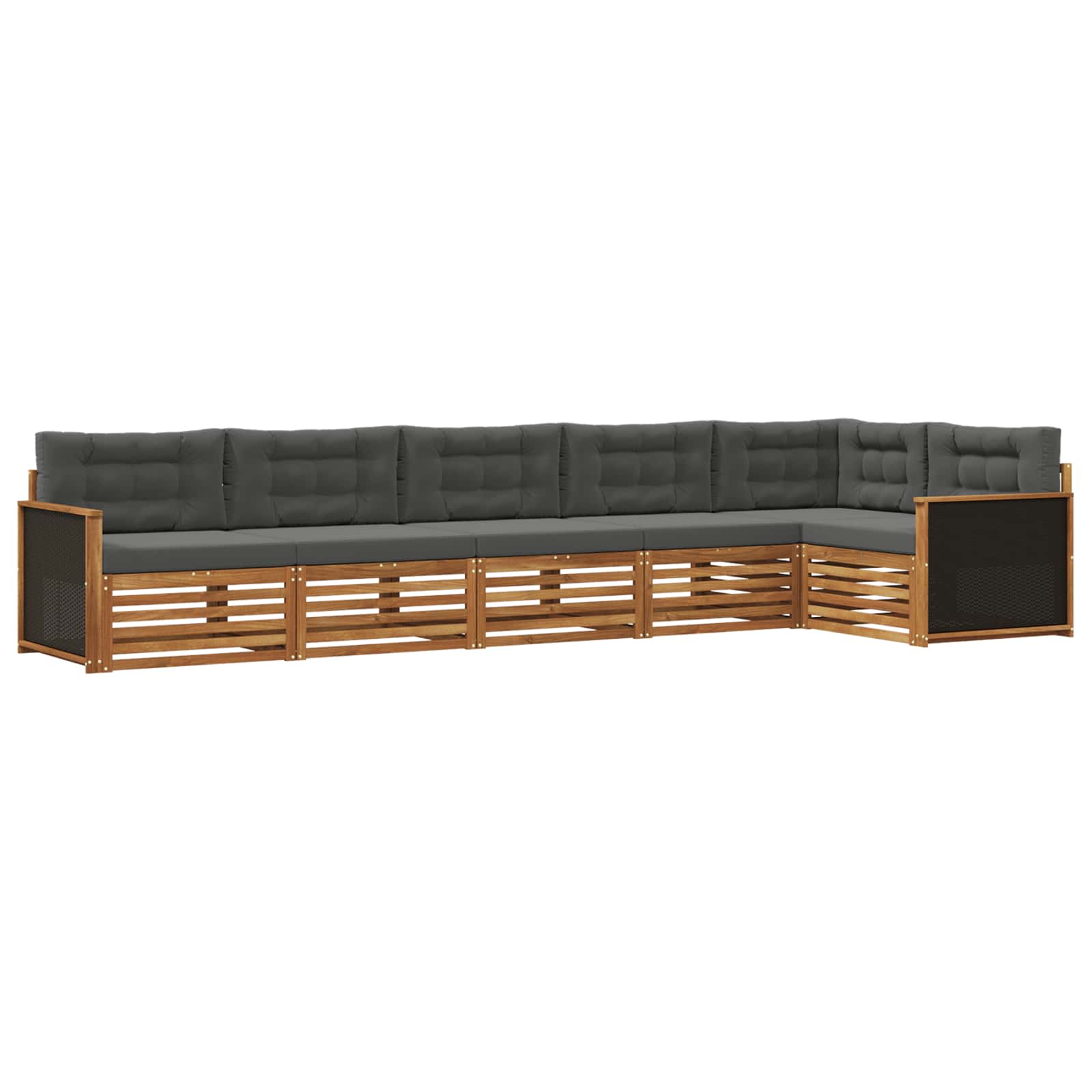 Outdoor-Sofagarnitur 6 pcs Natur und Anthrazit