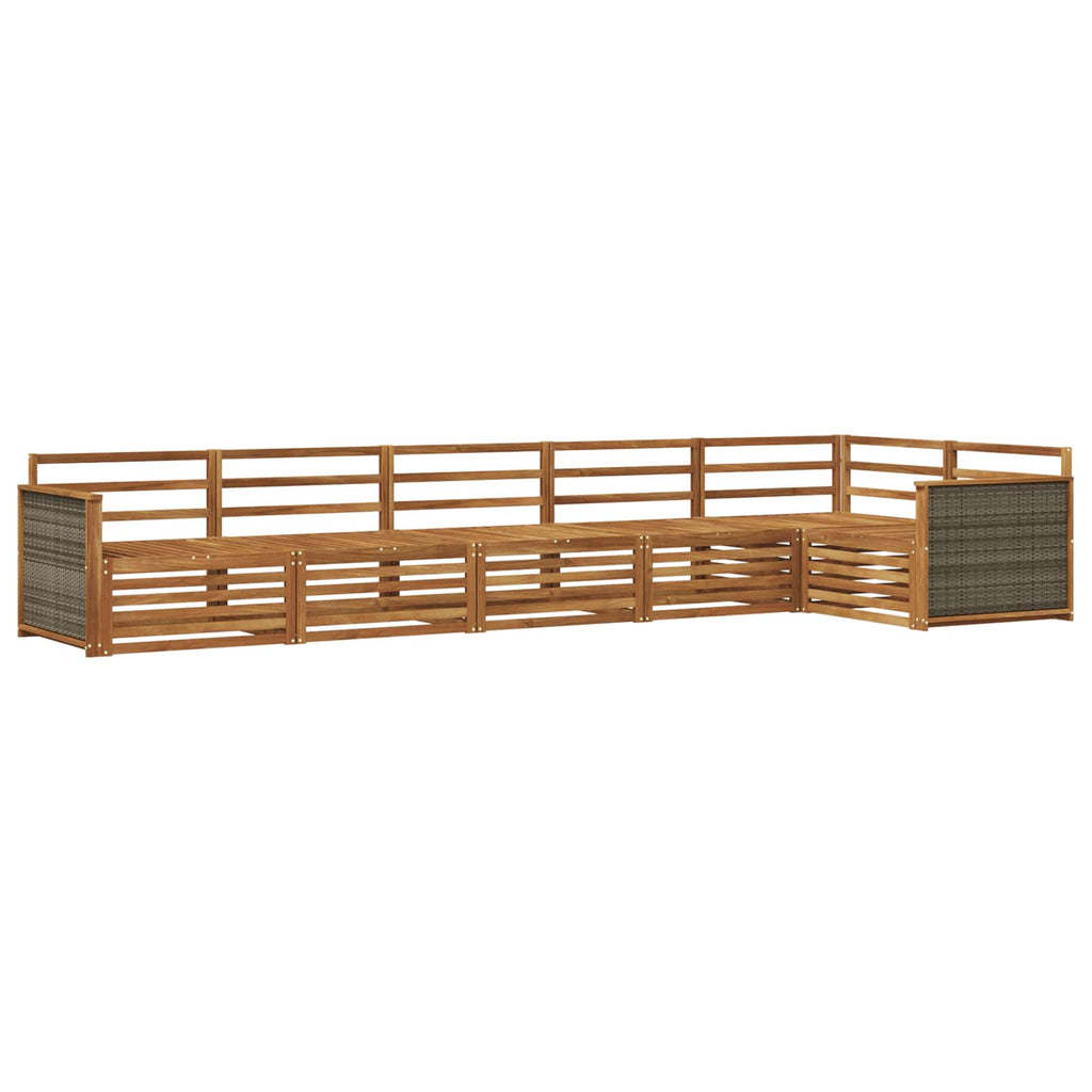 Outdoor-Sofagarnitur 6 pcs Natur Massivholz Akazie