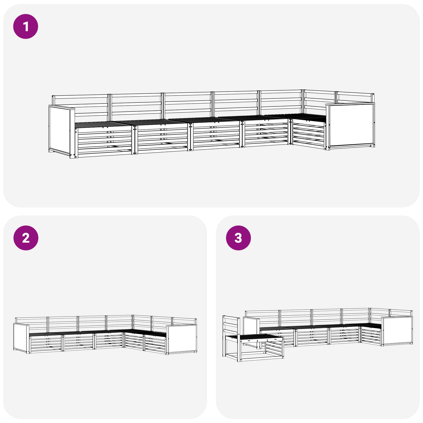 Outdoor-Sofagarnitur 6 pcs Natur Massivholz Akazie