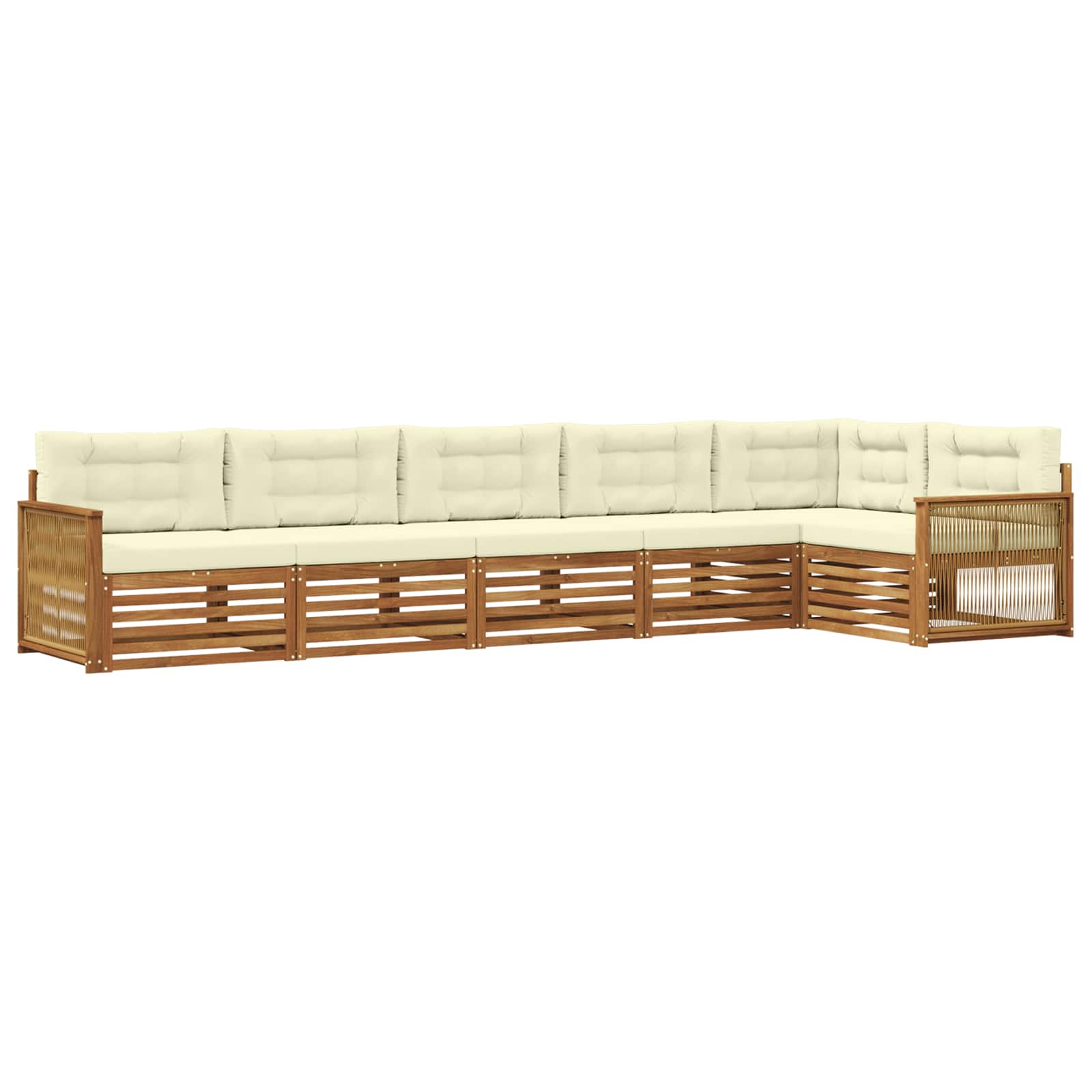 Outdoor-Sofagarnitur mit Kissen 6 pcs Natur und Creme