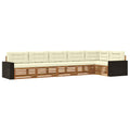 Outdoor-Sofagarnitur 6 pcs Natur und Creme 402 x 172,5 x 73 cm