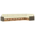 Outdoor-Sofagarnitur 6 pcs Natur und Creme 402 x 172,5 x 73 cm