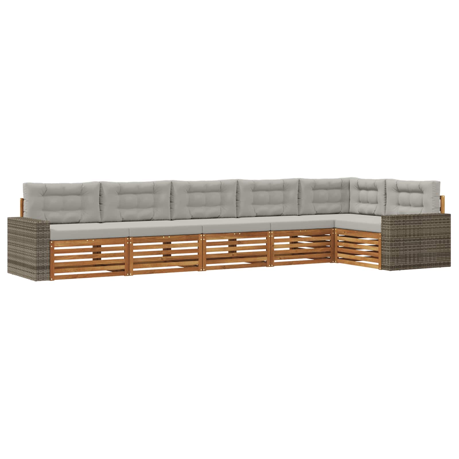 Outdoor-Sofagarnitur 6 pcs Natürlich und Hellgrau