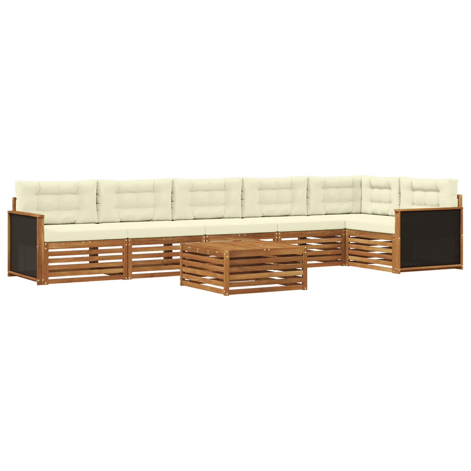 Outdoor-Sofagarnitur 7 pcs Natur und Creme 79 x 79 x 37 cm