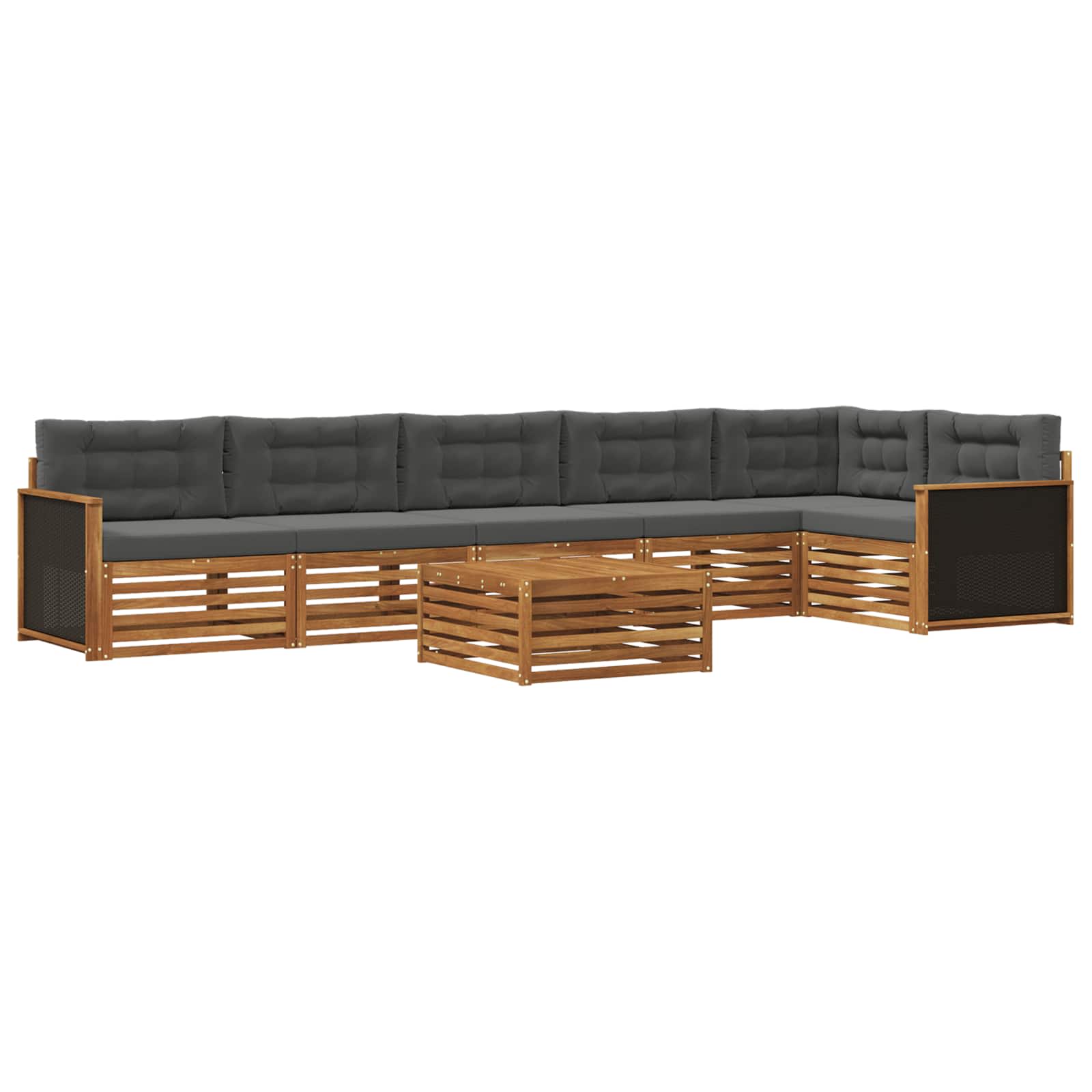 Outdoor-Sofagarnitur 7 pcs Natur und Anthrazit 79 x 79 x 37 cm
