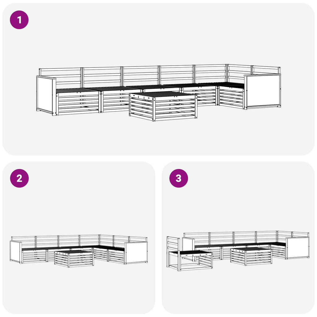 Outdoor-Sofagarnitur 7 pcs Natur Massivholz Akazie