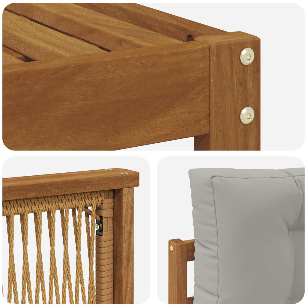 Outdoor-Sofagarnitur mit Kissen 7 pcs Natürlich und Hellgrau