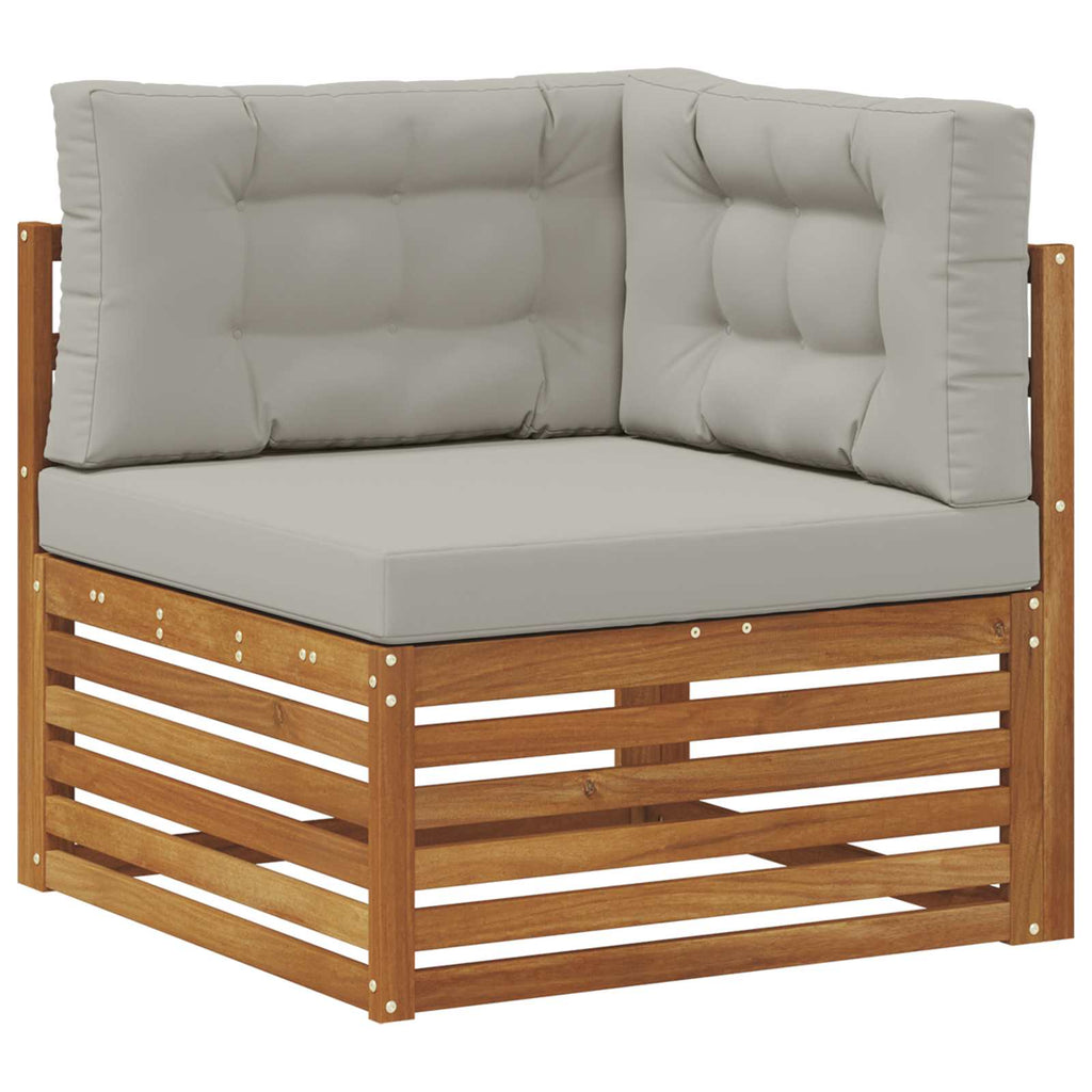 Outdoor-Sofagarnitur mit Kissen 7 pcs Natürlich und Hellgrau