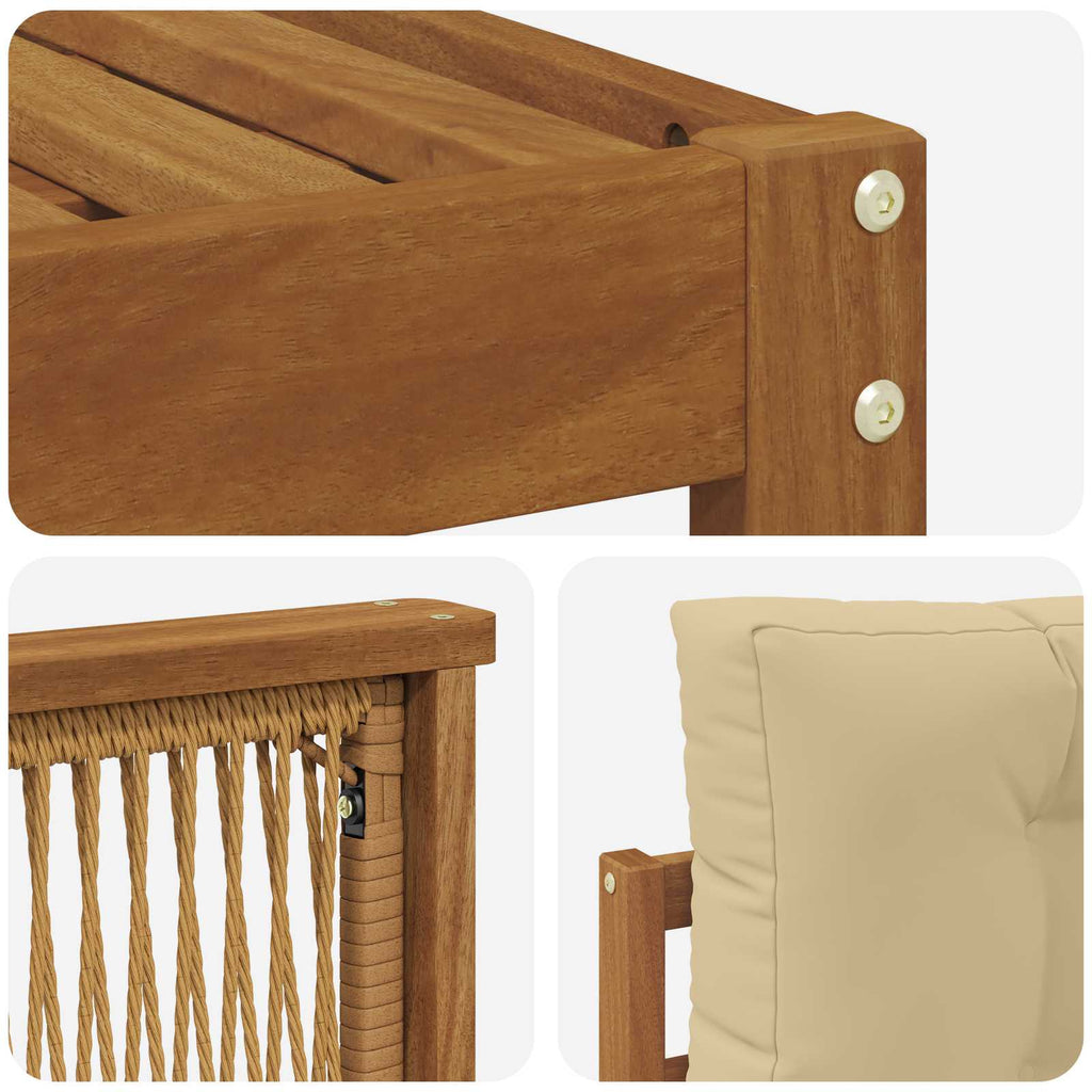 Outdoor-Sofagarnitur mit Kissen 7 pcs Natur und Beige