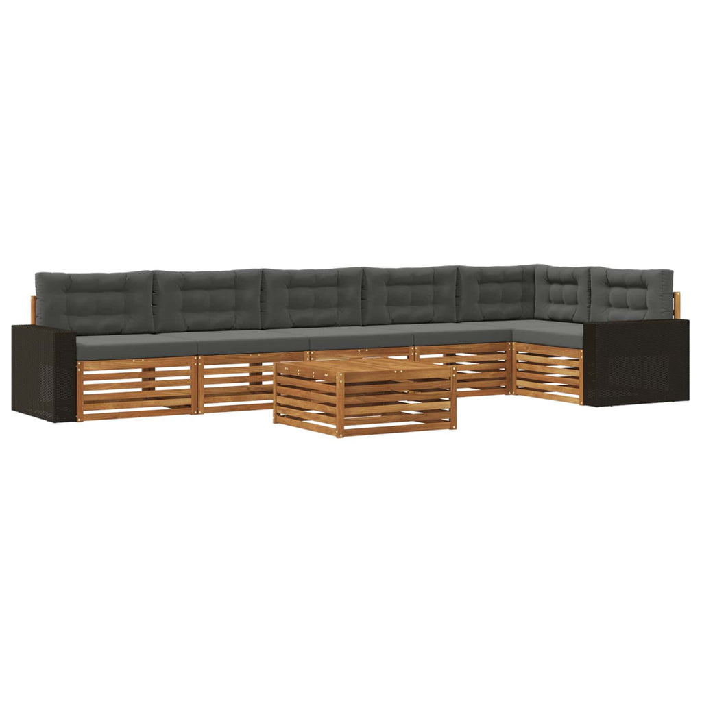 Outdoor-Sofagarnitur 7 pcs Natur und Anthrazit 79 x 79 x 37 cm