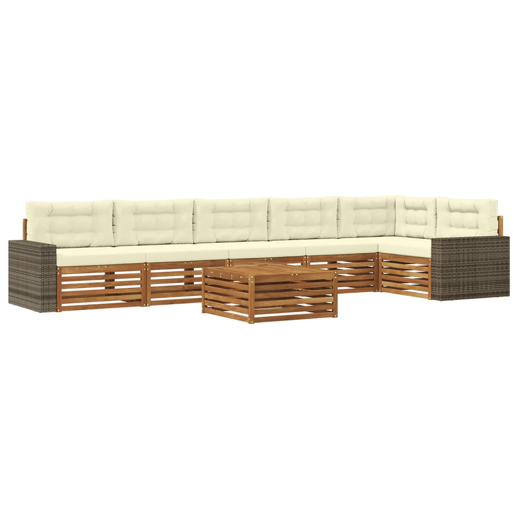 Outdoor-Sofagarnitur 7 pcs Natur und Creme 79 x 79 x 37 cm