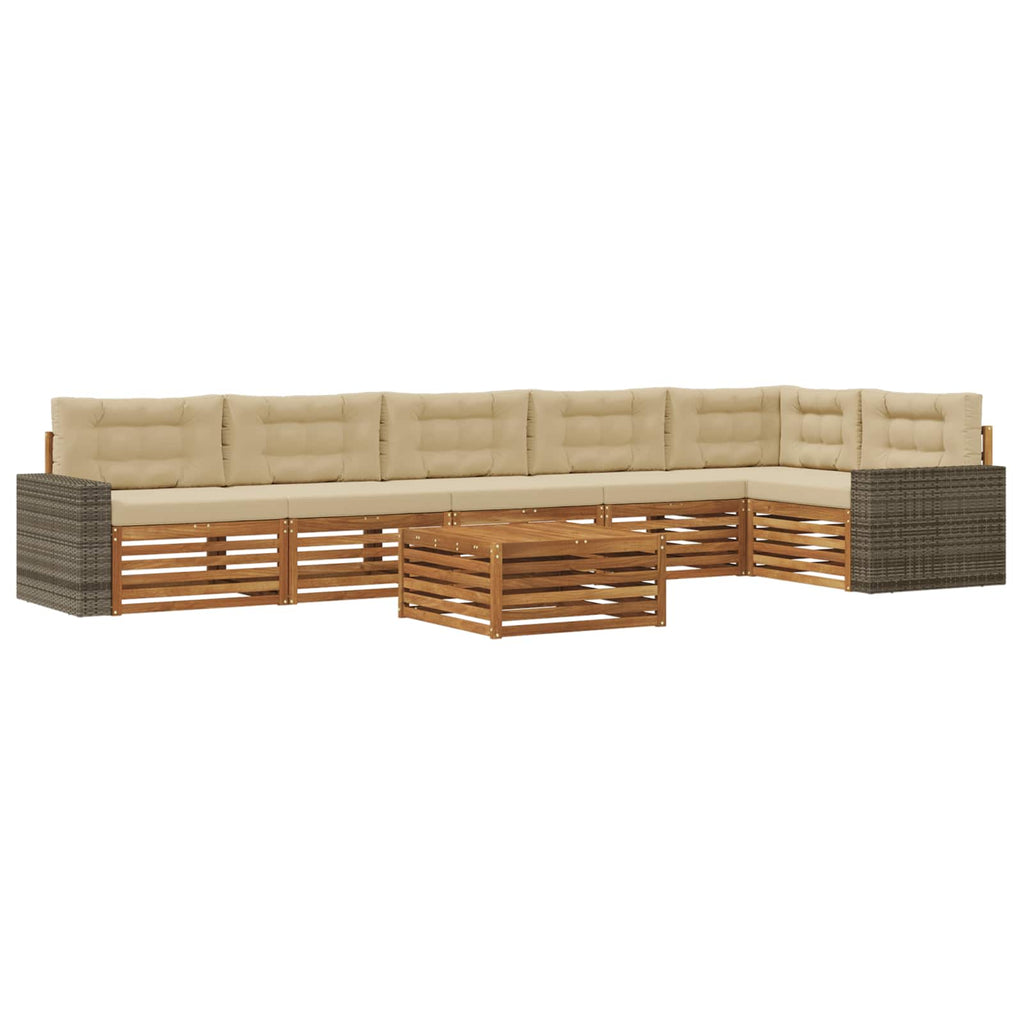 Outdoor-Sofagarnitur 7 pcs Natur und Beige 79 x 79 x 37 cm