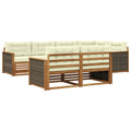 Outdoor-Sofagarnitur 7 pcs Natur und Creme