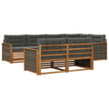 Outdoor-Sofagarnitur mit Kissen 7 pcs Natur und Anthrazit