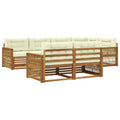Outdoor-Sofagarnitur mit Kissen 7 pcs Natur und Creme