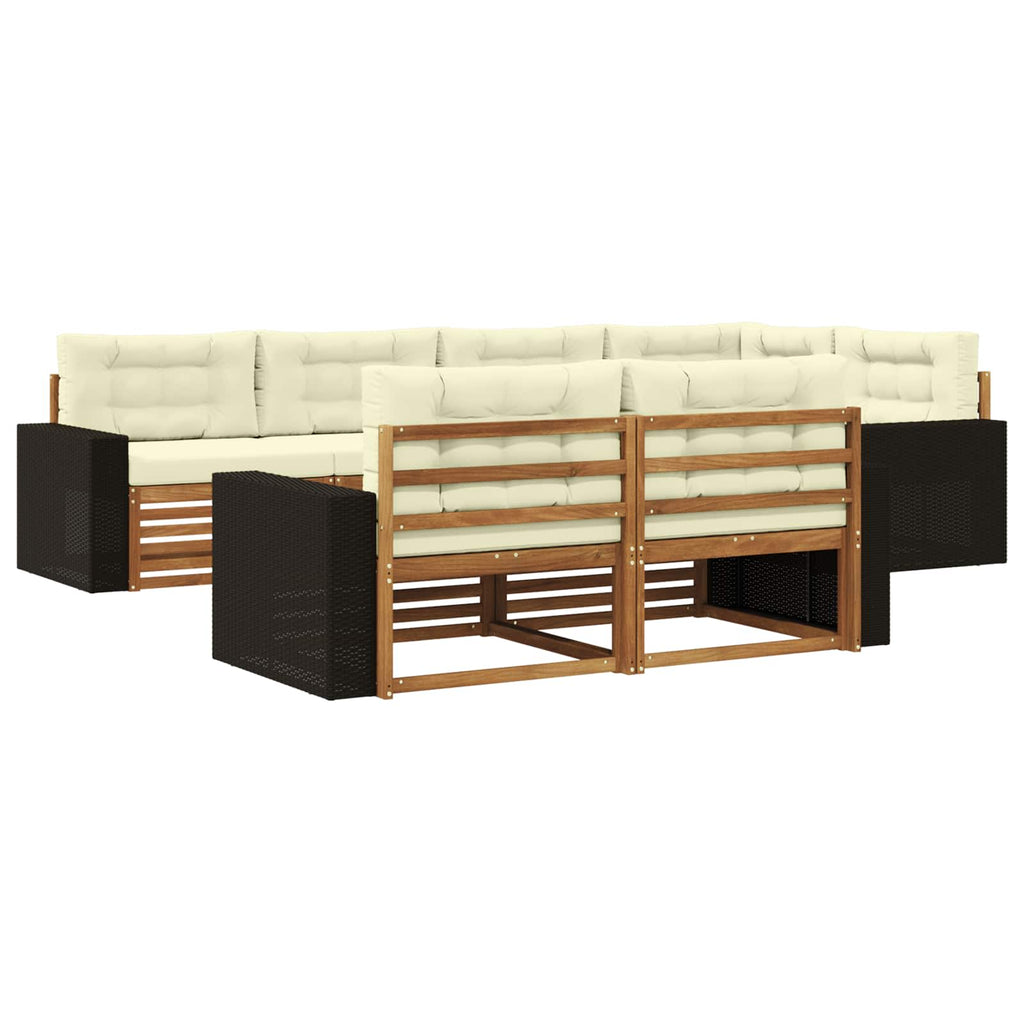 Outdoor-Sofagarnitur mit Kissen 7 pcs Natur und Creme