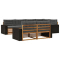 Outdoor-Sofagarnitur mit Kissen 7 pcs Natur und Anthrazit