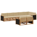 Outdoor-Sofagarnitur mit Kissen 8 pcs Natur und Beige