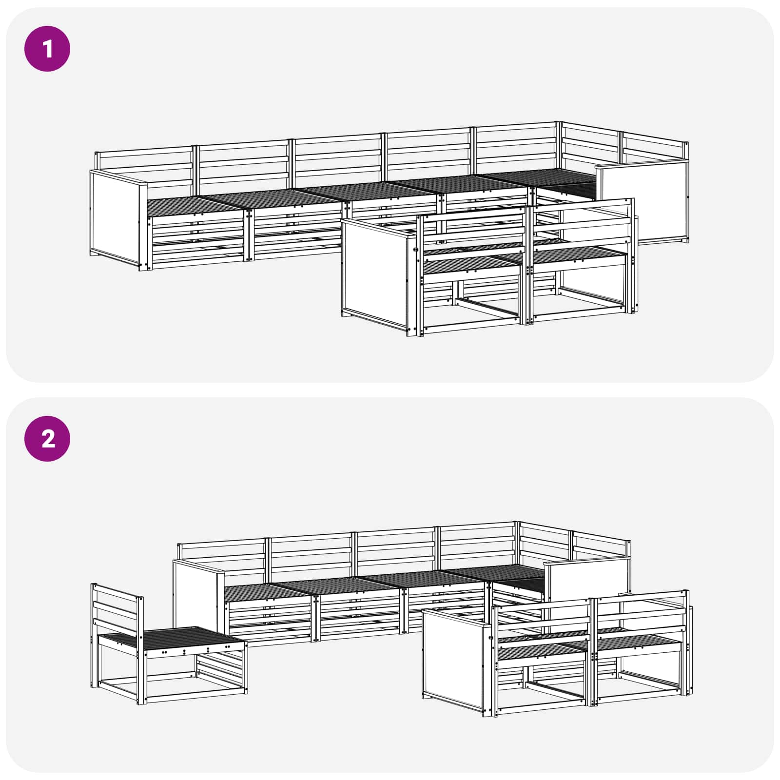 Outdoor-Sofagarnitur 8 pcs Natur