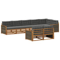 Outdoor-Sofagarnitur mit Kissen 8 pcs Natur und Anthrazit