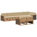 Outdoor-Sofagarnitur mit Kissen 8 pcs Natur und Beige