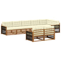 Outdoor-Sofagarnitur mit Kissen 8 pcs Natur und Creme
