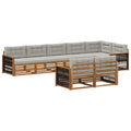 Outdoor-Sofagarnitur mit Kissen 8 pcs Natürlich und Hellgrau