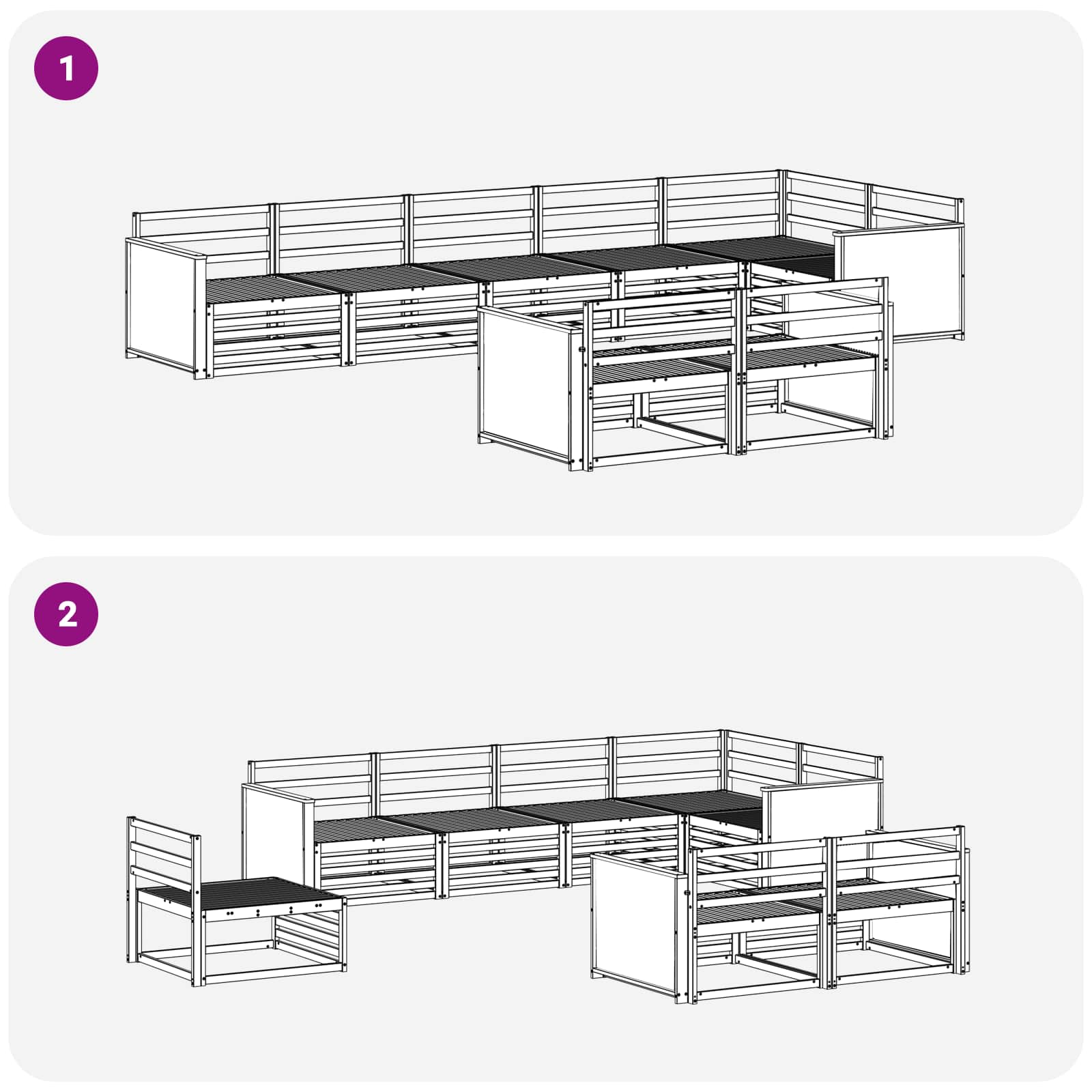 Outdoor-Sofagarnitur 8 pcs Natur